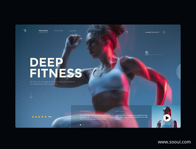 DEEP FITNESSUI设计作品网页...