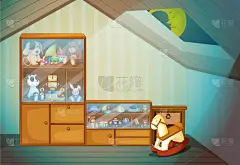 玩具,卧室,都市风光,泰迪熊,现代,装饰物,窗户,熊,屋顶,木制