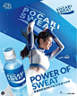 This may contain: an advertisement for power of sweat water
