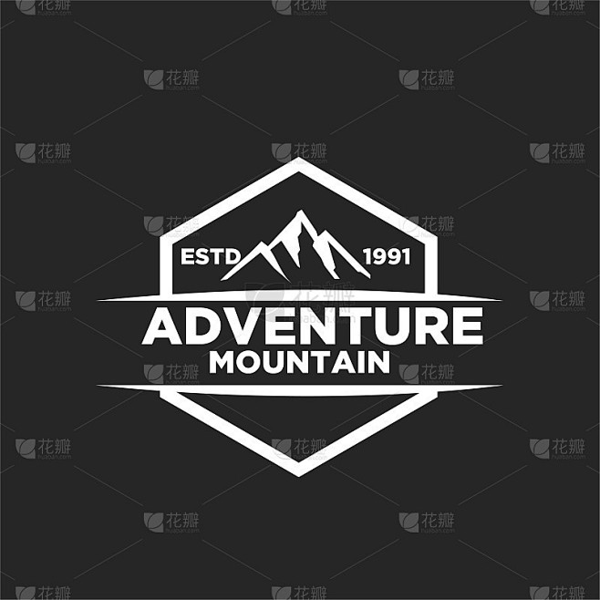 户外登山探险徽章标志图标设计