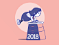 Bye Bye 2018! gif characters motiongraphics cycle animation 2d