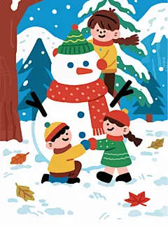 冬季大雪节气插画