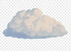 云 png 剪贴画，半真实数字绘画设计，透明背景