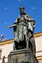 查理四世,布拉格,雕像,垂直画幅,艺术,青铜,古老的,当地著名景点,哥特式风格,雕塑
