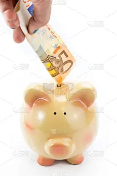 小猪扑满,白色,手,分离着色,可爱的,商务,贺卡,一个物体,背景分离,数字50