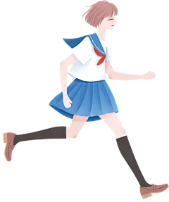 手绘卡通女学生