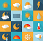 简约时尚天气海报背景  创意天气图标  图标标签  太阳 云朵  雨滴 -时尚插画背景素材-AI矢量图/EPS矢量图--图尊网_创意插画设计平台_插画素材_精品设计灵感图库_卡通素材_扁平清新时尚