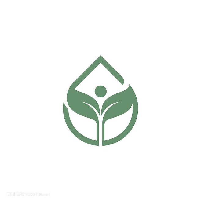 水滴树叶矢量logo素材