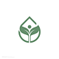 水滴树叶矢量logo素材
