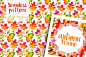 41 水彩手绘风秋天植物树叶花朵 唯美手绘AI适量 PNG免扣设计素材-淘宝网
