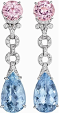  MICHELE DELLA VALLE Aquamarine, Kunzite and Diamond Ear Pendants@北坤人素材