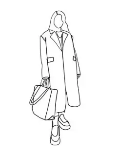 一笔画 | 图源免费EPS文件 |时尚模特。线条艺术绘画女性。 - 矢量插图