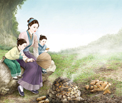 Crimson采集到古风带小孩