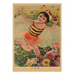 怀旧年画 娃娃画 吉祥如意海报 饭店农家乐招贴画装饰墙画壁画502