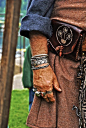 I love the colours and textures of this garb; the owner has good taste and an eye for detail. Merchant at Viking Fest by taylor.a, via Flickr