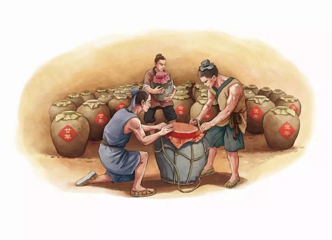 洞藏发酵 搬酒 插画 为什么茅台镇优质酱...