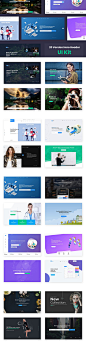 20个高品质的用于Web UI工具包的Hero Headers英雄标题着陆页banner设计模板