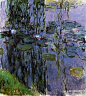 莫奈 油画《睡莲》--- 克劳德·莫奈（Claude Monet）是法国最重要的画家之一，印象派代表人物和创始人之一。他擅长光与影的表现技法，最重要的风格是改变了阴影和轮廓线的画法。