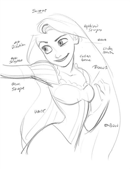 梦幻公主魔发奇缘罕见手稿线条超爽滑迪士尼公主吧百度贴吧