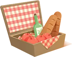 二十四节气小场景插画A-野餐篮