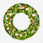 圣诞节绿色松叶圆环 页面网页 平面电商 创意素材