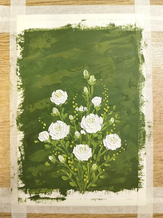 油画棒·白玫瑰（附教程色号）
