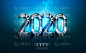 2020鼠年新年创意艺术立体数字蓝色科技海报背景psd设计素材6434-淘宝网