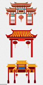源文件-屋檐 城楼 中式 灯笼 古风建筑 仿古建筑 PNG免扣设计素材