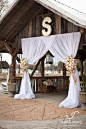 Draped Wedding Ceremony at Legacy Farms | Flowers by Enchanted Florist, Photo by Sara-Marie Photography