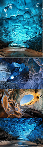 冰岛的冰洞(Ice Caves)就隐藏在欧洲最大的冰川——瓦特纳冰原之下，冰洞的外观乍看之下与一般的岩石洞穴无异，但走进去你将会觉得彷佛走入神秘的冰之王国，任何人都会被它那冰冷却绚丽、神秘又迷幻的壮丽绝景给震慑到忘记呼吸。