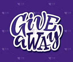 Cute hand drawn lettering poster art banner - Give