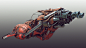 Scifi speeder, Tor Frick : Scifi speeder I made quite some time ago for the Polycount petrol challenge but never rendered out. Highpoly without UVs, textured procedurally.