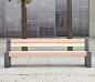 Versio genus bench with slats MEDIUM and concrete feet graphit by Westeifel Werke | Benches