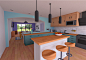 3D artwork, kitchen