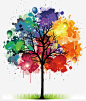 炫彩墨迹创意树木矢量图高清素材 喷溅 墨点 墨迹 彩色 树木 炫彩 矢量图 元素 免抠png 设计图片 免费下载