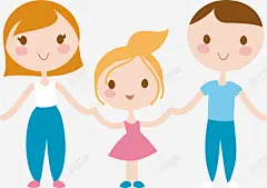 卡通手牵手的三口之家 免费下载 页面网页 平面电商 创意素材