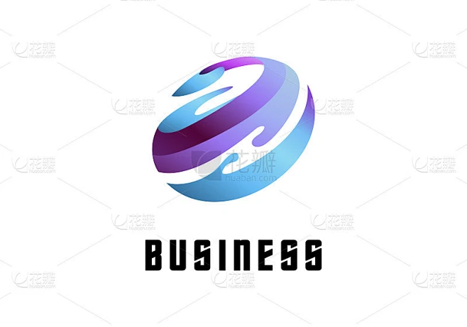 象征元素符号抽象椭圆水全彩色矢量插图模板