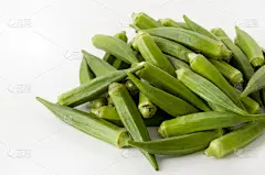 清新,秋葵,白色背景,分离着色,蔬菜,食品,食品杂货,成分,枝繁叶茂,植物