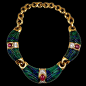 DAVID WEBB Torque Necklace of Azure Malachite and Rubies - Yafa Jewelry@北坤人素材