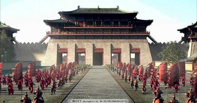 古代建筑唐朝皇宫外景大气战争 多媒体