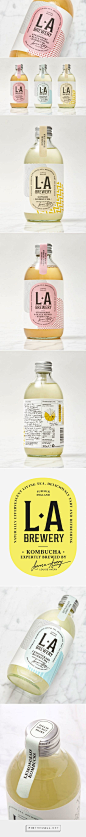 L.A. Brewery Kombucha packaging by Here Design