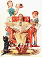 Home Sweet Home, art by J.C. Leyendecker.  Cover detail from The American Weekly - June 15, 1947.