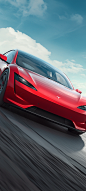 angelovbenfieldlewis_Matte_red_Tesla_car_open_road_natural_ligh_60d73811-2dea-4500-ad0e-d762542a2f74