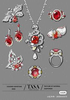珠宝设计师Forest采集到珠宝设计手绘Jewellery Illustration