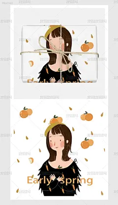 甜美清新主题之早春橘子少女
