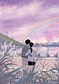 【韩国插画家Myeong-Minho插画作品欣赏】—— 有时候，爱情就像经历风雨后的彩虹。