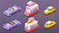 vector art playrix casual game Transport 2D Isometric
