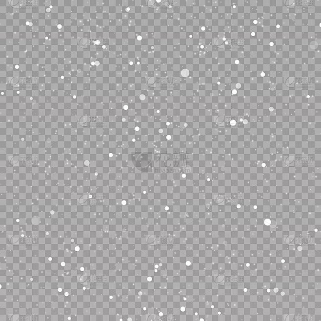 矢量降雪或降雪效应。现实的雪花。下雪，暴...