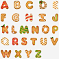 圣诞饼干字母高清素材 png 设计图片 免费下载 页面网页 平面电商 创意素材 png素材