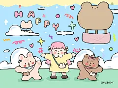 可爱插画 cr.小熊起司吖 #ipad壁纸